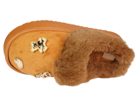 Damskie pantofle firmy Jomix D51255BR w kolorze brązowym