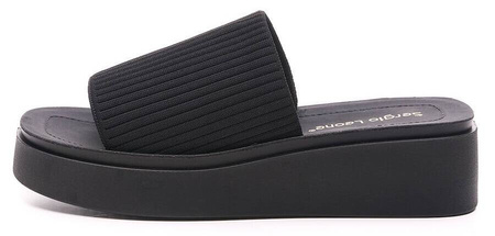 Eleganckie klapki damskie Sergio Leone SK083 czarne 
