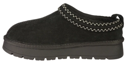 Damskie botki zimowe mule ze skóry naturalnej American Club DCY187BL czarne