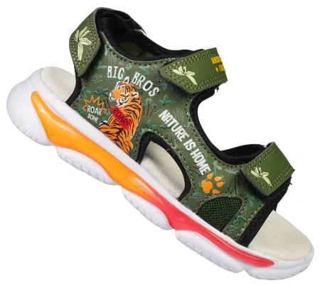 Dziecięce sandały LED American Club BHL-169KH zielone