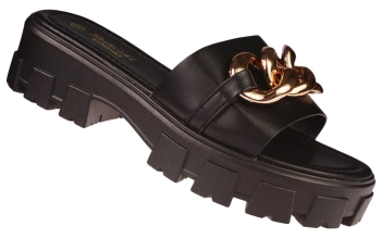 Eleganckie klapki damskie na platformie Skotnicki DKL-3-0615BL czarne