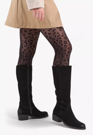 Damskie skórzane kozaki zimowe Sergio Leone DKZ268-SBL czarne