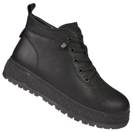 Damskie obuwie zimowe buty damskie Skotnicki DB-3-1525BL czarne