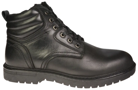 Eleganckie męskie skórzane buty zimowe American Club MCY122BL czarne