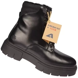 Damskie buty zimowe botki American Club DRH-89BL