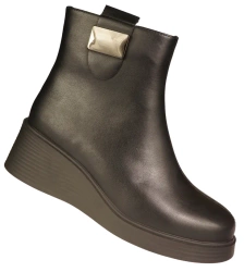 Damskie botki zimowe ze skóry naturalnej Skotnicki DB-3-1503BL czarne