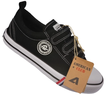 Tenisówki męskie na rzepy - American Club  LH58/23 LH13
