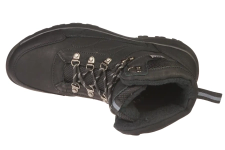 Zimowe skórzane buty męskie American Club MCY58BL czarne