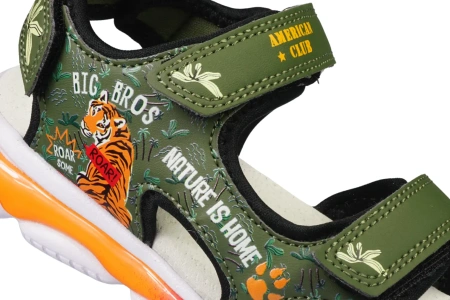 Dziecięce sandały LED American Club BHL-169KH zielone