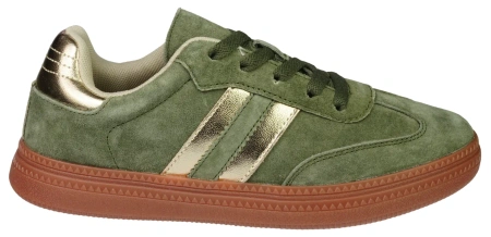 Skórzane buty sportowe damskie Sergio Leone DSP106KH khaki