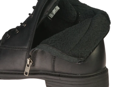 Eleganckie męskie skórzane buty zimowe American Club MCY167BL czarne