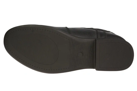 Damskie botki zimowe ze skóry naturalnej American Club DCY99BL czarne