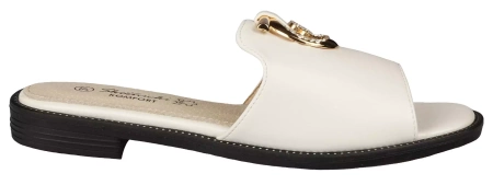 Eleganckie klapki damskie Skotnicki DKL-3-0635WH białe