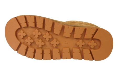 Damskie botki zimowe mule ze skóry naturalnej American Club DCY187CA beżowe