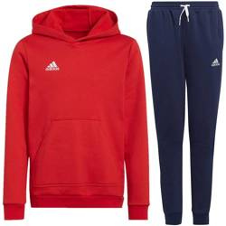 Dres dziecięcy Adidas Entrada 22 komplet czerwony + granatowy