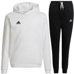 Dres dziecięcy Adidas Entrada 22 komplet biały + czarny