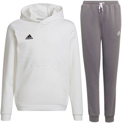 Dres dziecięcy Adidas Entrada 22 komplet biały + szary