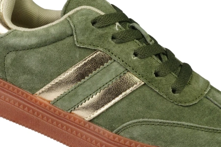 Skórzane buty sportowe damskie Sergio Leone DSP106KH khaki
