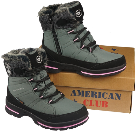 Buty zimowe dziecięce American Club SN-03DKGY